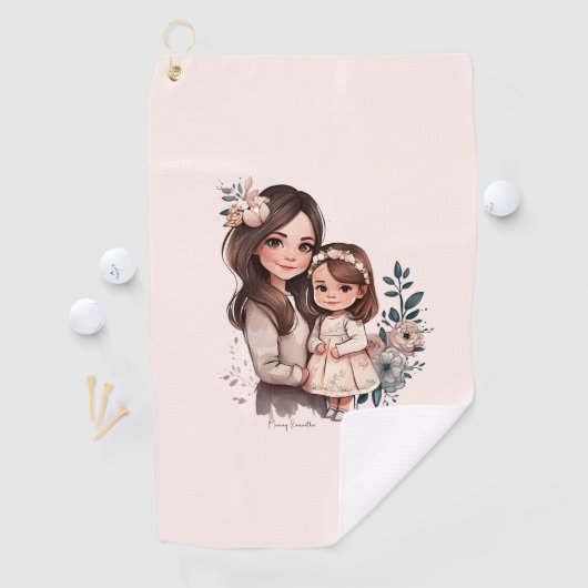 Schattige moeder en dochter Bond (3) Golfhanddoek (Insitu)