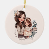 Schattige moeder en dochter Bond (3) Keramisch Ornament (Voorkant)
