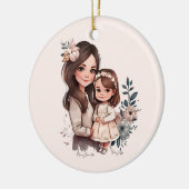 Schattige moeder en dochter Bond (3) Keramisch Ornament (Links)