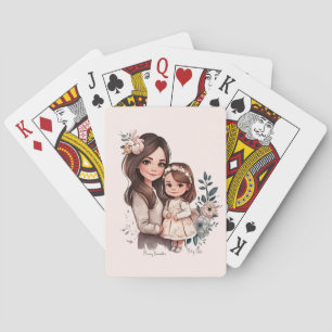 Schattige moeder en dochter Bond (3) Pokerkaarten