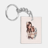 Schattige moeder en dochter Bond (3) Sleutelhanger (Voorkant Links)