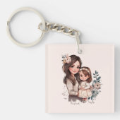 Schattige moeder en dochter Bond (3) Sleutelhanger (Voorkant)