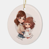 Schattige moeder en dochter Bond (4) Keramisch Ornament (Links)