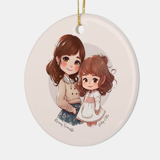 Schattige moeder en dochter Bond (4) Keramisch Ornament (Links)