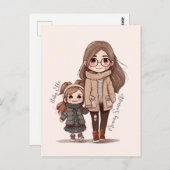 Schattige moeder en dochter Bond (5) Briefkaart (Voorkant / Achterkant)