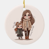 Schattige moeder en dochter Bond (5) Keramisch Ornament (Achterkant)