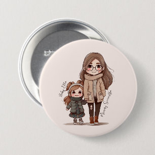 Schattige moeder en dochter Bond (5) Ronde Button 7,6 Cm