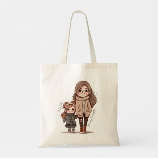 Schattige moeder en dochter Bond (5) Tote Bag (Achterkant)