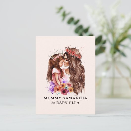 Schattige moeder en dochter Bond (6) Briefkaart (Staand voorkant)