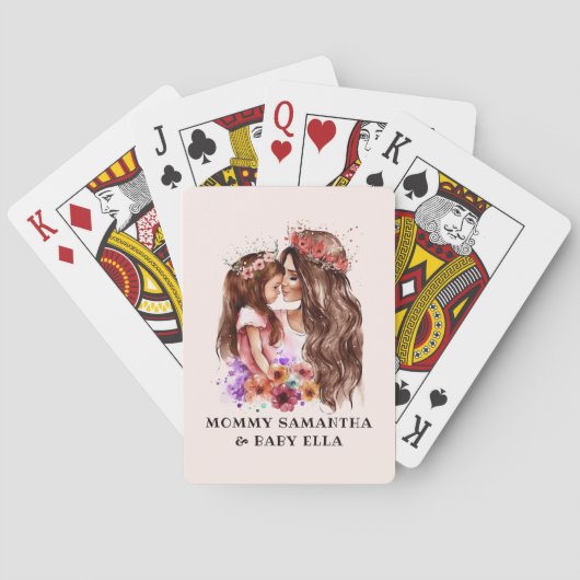 Schattige moeder en dochter Bond (6) Pokerkaarten (Achterkant)