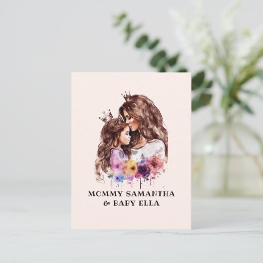 Schattige moeder en dochter Bond (8) Briefkaart (Staand voorkant)