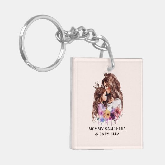 Schattige moeder en dochter Bond (8) Sleutelhanger (Voorkant Links)