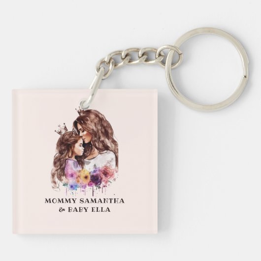 Schattige moeder en dochter Bond (8) Sleutelhanger (Achterkant)