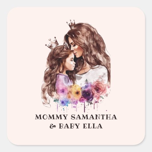 Schattige moeder en dochter Bond (8) Vierkante Sticker (Voorkant)