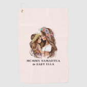 Schattige moeder en dochter Bond (9) Golfhanddoek (Voorkant)