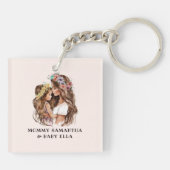 Schattige moeder en dochter Bond (9) Sleutelhanger (Achterkant)