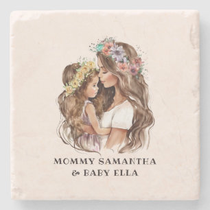 Schattige moeder en dochter Bond (9) Stenen Onderzetter