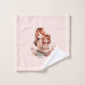 Schattige moeder en dochter Bond Bad Handdoek (Wasdoekje)