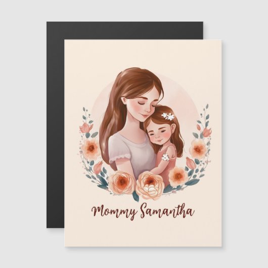 Schattige moeder en dochter Bond - Bloemen Lijst (Voorkant / Achterkant)