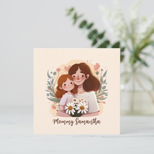 Schattige moeder en dochter Bond - Bloemen Lijst ( (Staand voorkant)