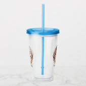 Schattige moeder en dochter Bond - Bloemen Lijst Acryl Drinkbeker (Rechts)