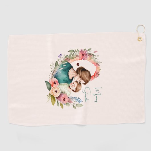 Schattige moeder en dochter Bond - Bloemen Lijst ( Golfhanddoek (Horizontaal)