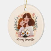 Schattige moeder en dochter Bond - Bloemen Lijst ( Keramisch Ornament (Links)