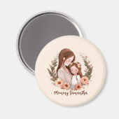 Schattige moeder en dochter Bond - Bloemen Lijst Magneet (Voorkant / Achterkant)