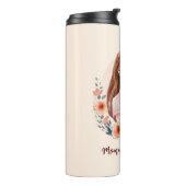 Schattige moeder en dochter Bond - Bloemen Lijst Thermosbeker (Gedraaid links)