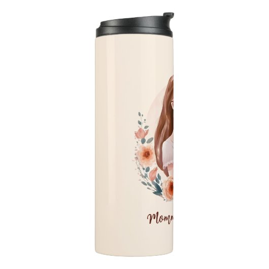 Schattige moeder en dochter Bond - Bloemen Lijst Thermosbeker (Gedraaid links)