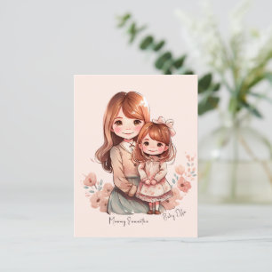 Schattige moeder en dochter Bond Briefkaart