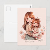 Schattige moeder en dochter Bond Briefkaart (Voorkant / Achterkant)