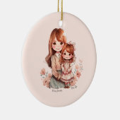 Schattige moeder en dochter Bond Keramisch Ornament (Rechts)