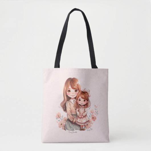 Schattige moeder en dochter Bond Tote Bag (Voorkant)