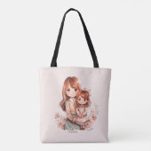 Schattige moeder en dochter Bond Tote Bag (Achterkant)