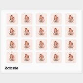 Schattige moeder en dochter Bond Vierkante Sticker (Vel)