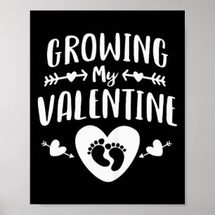 Schattige Moeder Groeit Mijn Valentijns T-shirt Zw Poster
