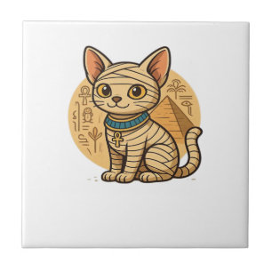 Schattige Moeder Kat � Oud-Egyptische Kunst Oversi Tegeltje
