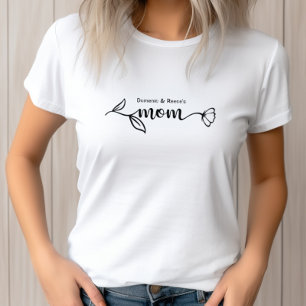 Schattige Moeder Kind Namen Modern Script Moederda T-shirt