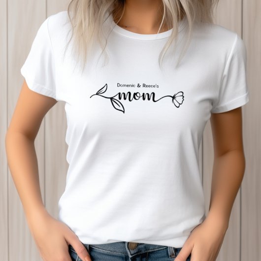 Schattige Moeder Kind Namen Modern Script Moederda T-shirt