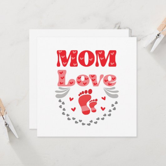 Schattige Moeder Liefde Kaart (Voorkant / Achterkant in situ)
