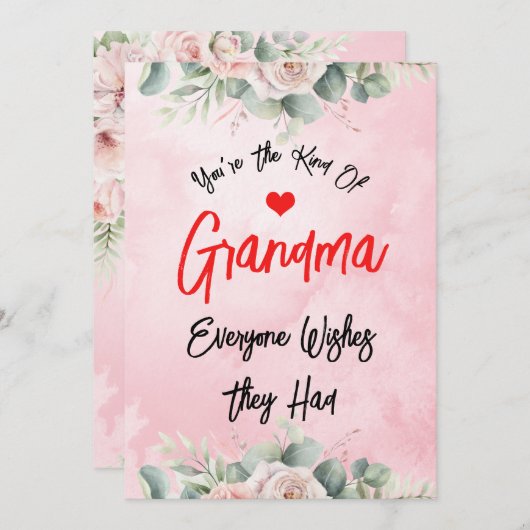 Schattige Moeder Moederdag Voor Lieve Oma Aangepas Feestdagenkaart (Voorkant / Achterkant)