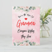 Schattige Moeder Moederdag Voor Lieve Oma Aangepas Feestdagenkaart (Staand voorkant)