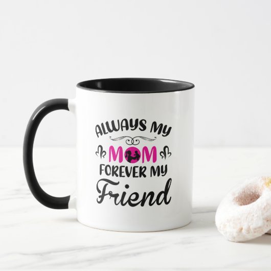 Schattige Moeder Vriend woordkunst  Mok (Met donut)