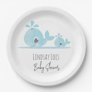 Schattige Moeder Walvis Baby Walvis Baby Shower  Papieren Bordje
