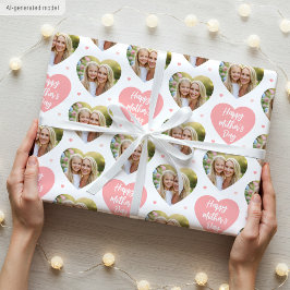 Schattige Moederdag 6 Foto Moeder Liefde Harten Ko Cadeaupapier