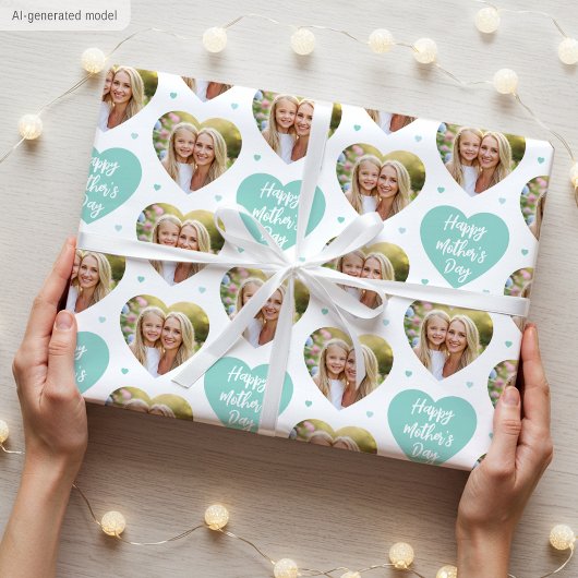 Schattige Moederdag 6 Foto Moeder Liefde Hartjes M Cadeaupapier