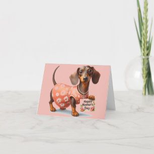 Schattige Moederdagkaart voor Dachshundliefhebbers Kaart