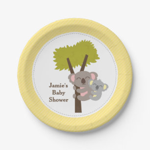 Schattige Moeders Koala Beer Babyshower Feest Papieren Bordje