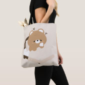 Schattige Moeie Bruine Beer Tote Bag (Dichtbij)